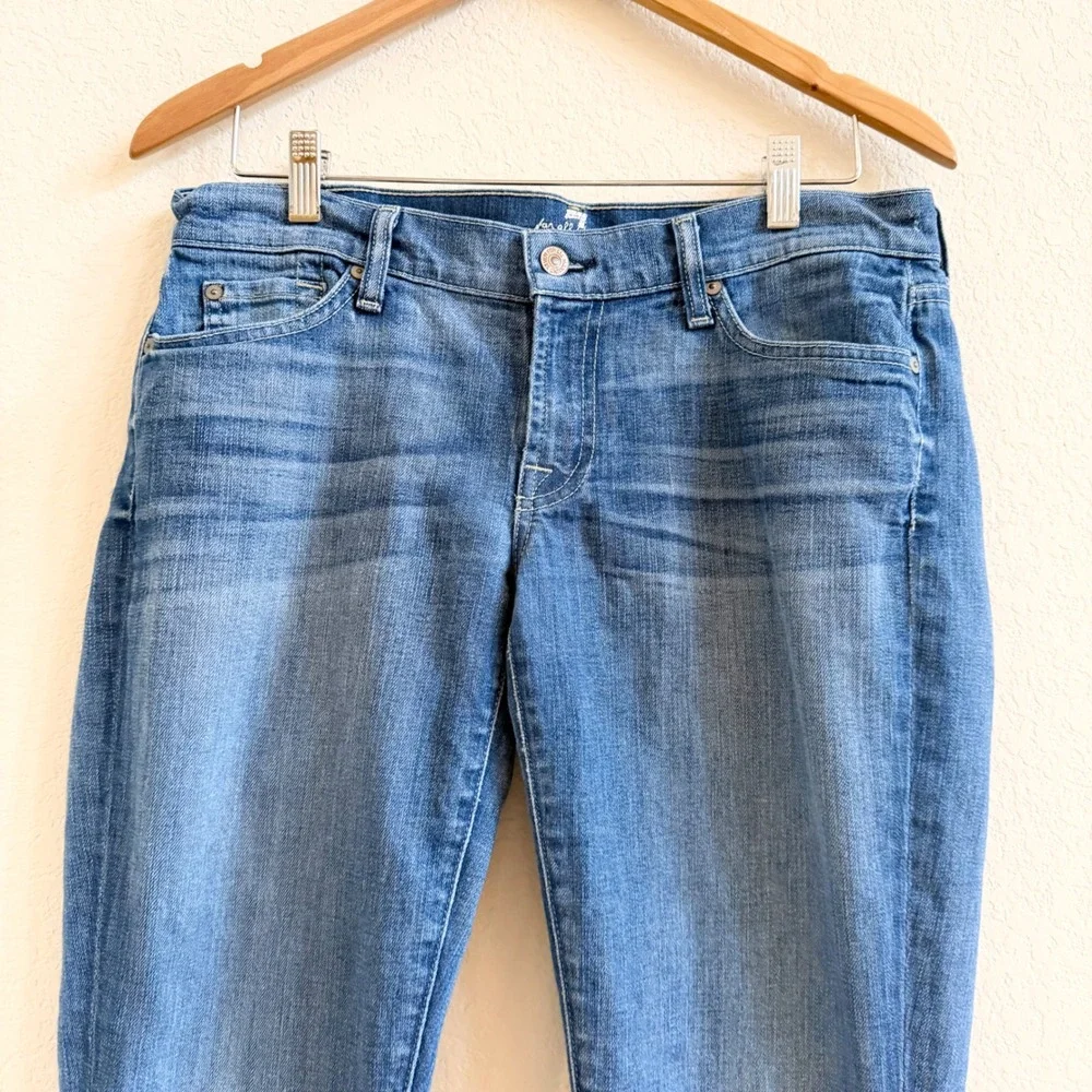 7 For All Mankind Roxanne Slim Straight Leg‎ Jeans Medium Wash Blue Size 30